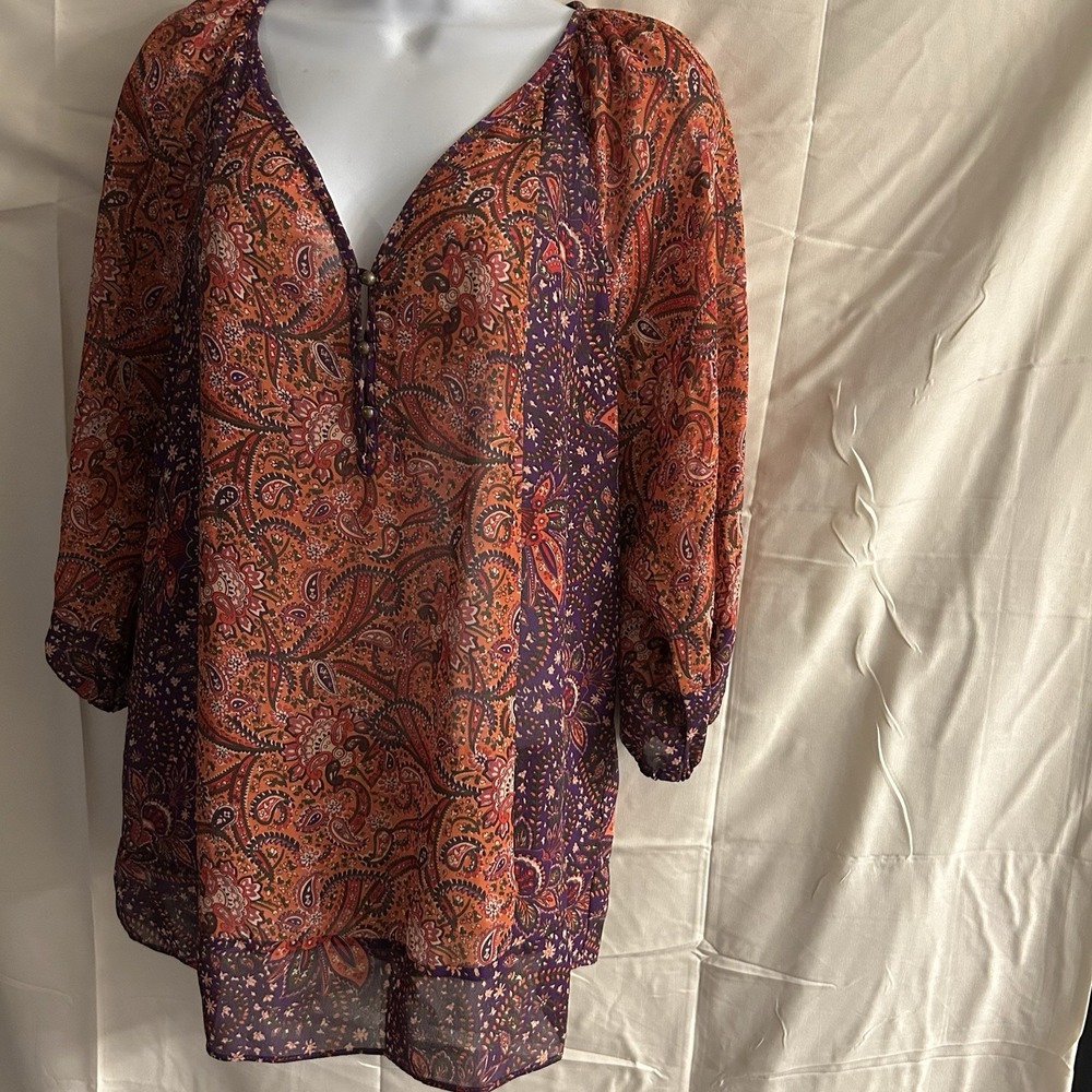 New Medium Chaps Paisley Multi Top #1918*8 - Picture 5 of 7